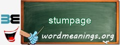 WordMeaning blackboard for stumpage